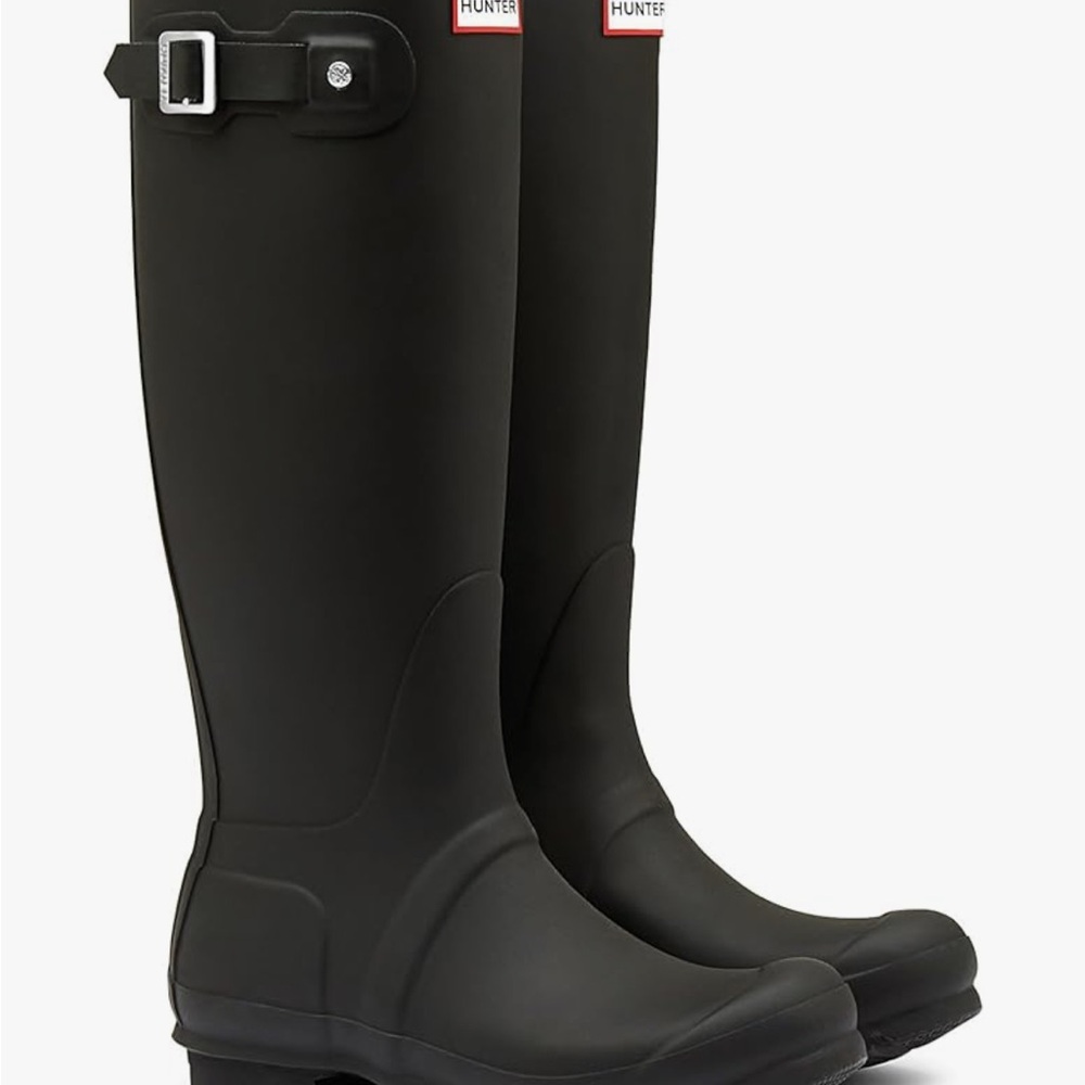 Hunter Black Tall Rain Boots - like new